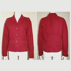Old Navy Red Denim Blazer, Women Size L (39" Bust)